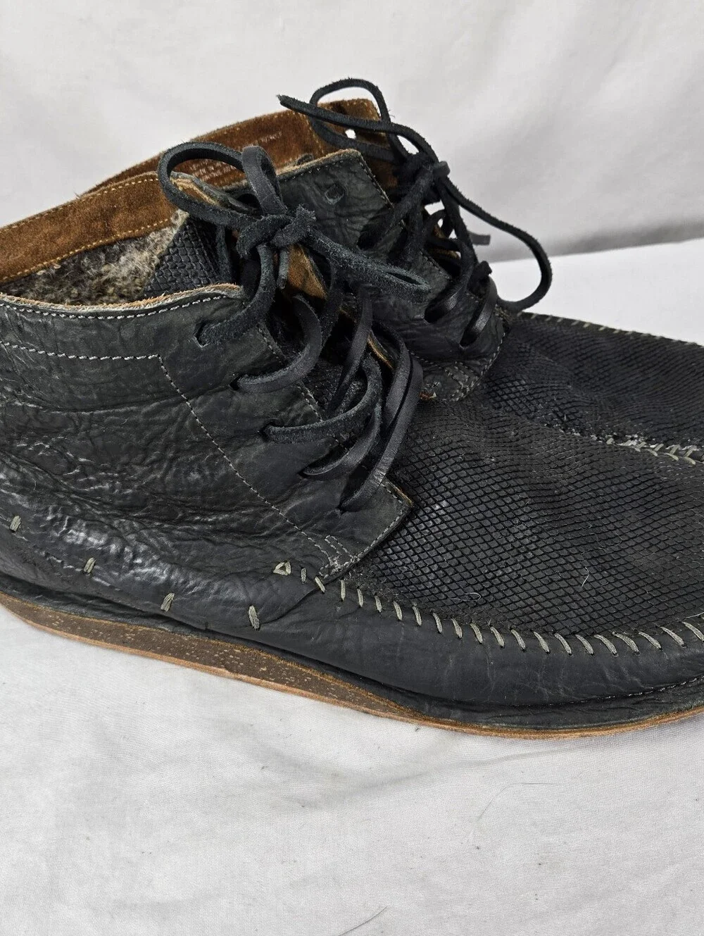 OLUKAI Kamuela Black Leather Ankle Chukka Boots Shoes Men's Size 13 W